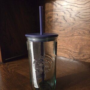 NWT- Starbucks Purple Recycled Triangle Glass Grande Tumbler 16oz Cup